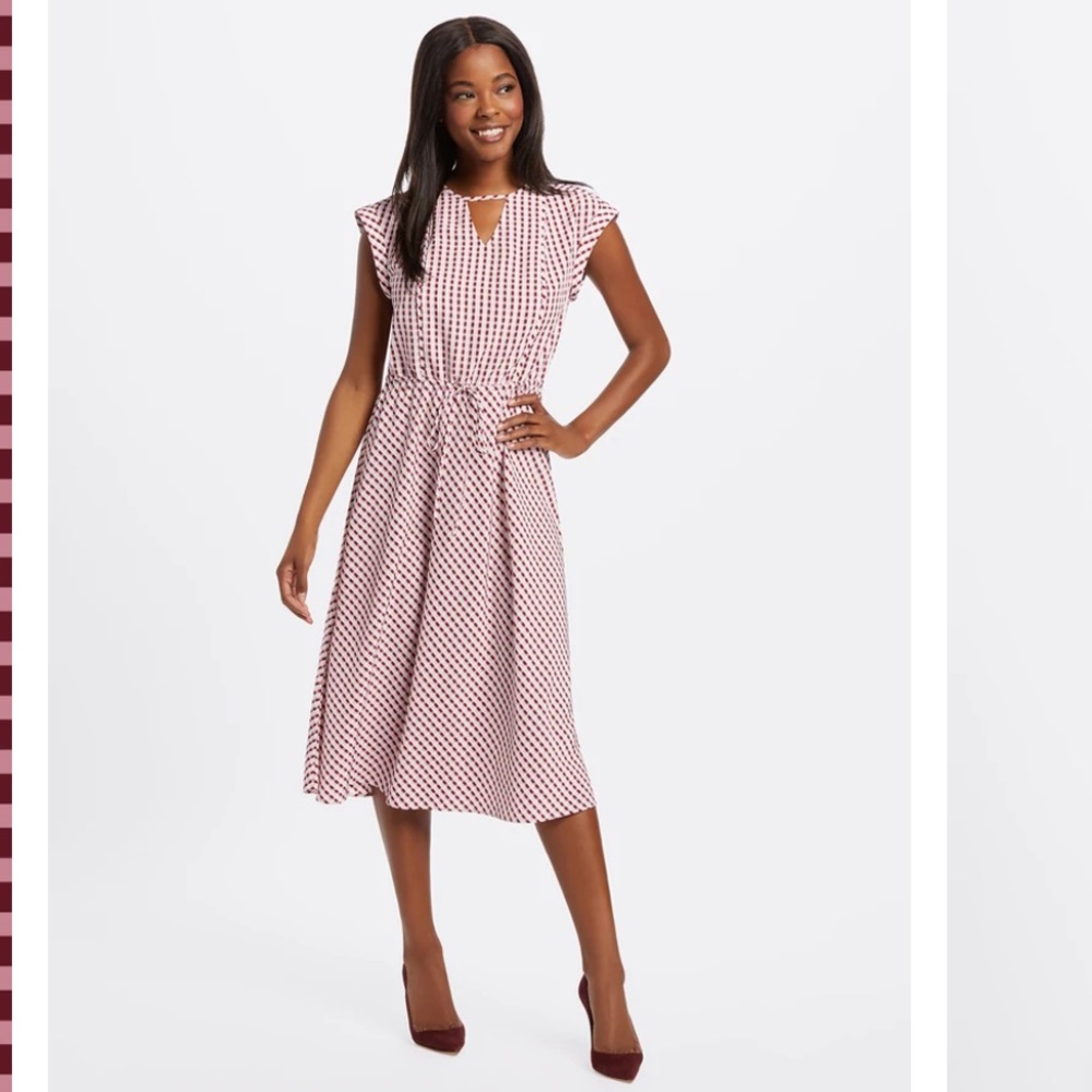 NWT Draper James Gingham Keyhole Midi Dress